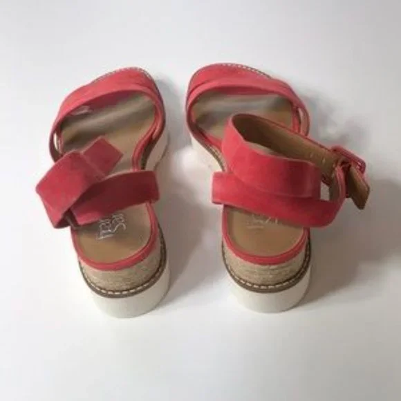 Franco Sarto Connolly Suede Ankle Strap Wedges - Picture 2 of 6